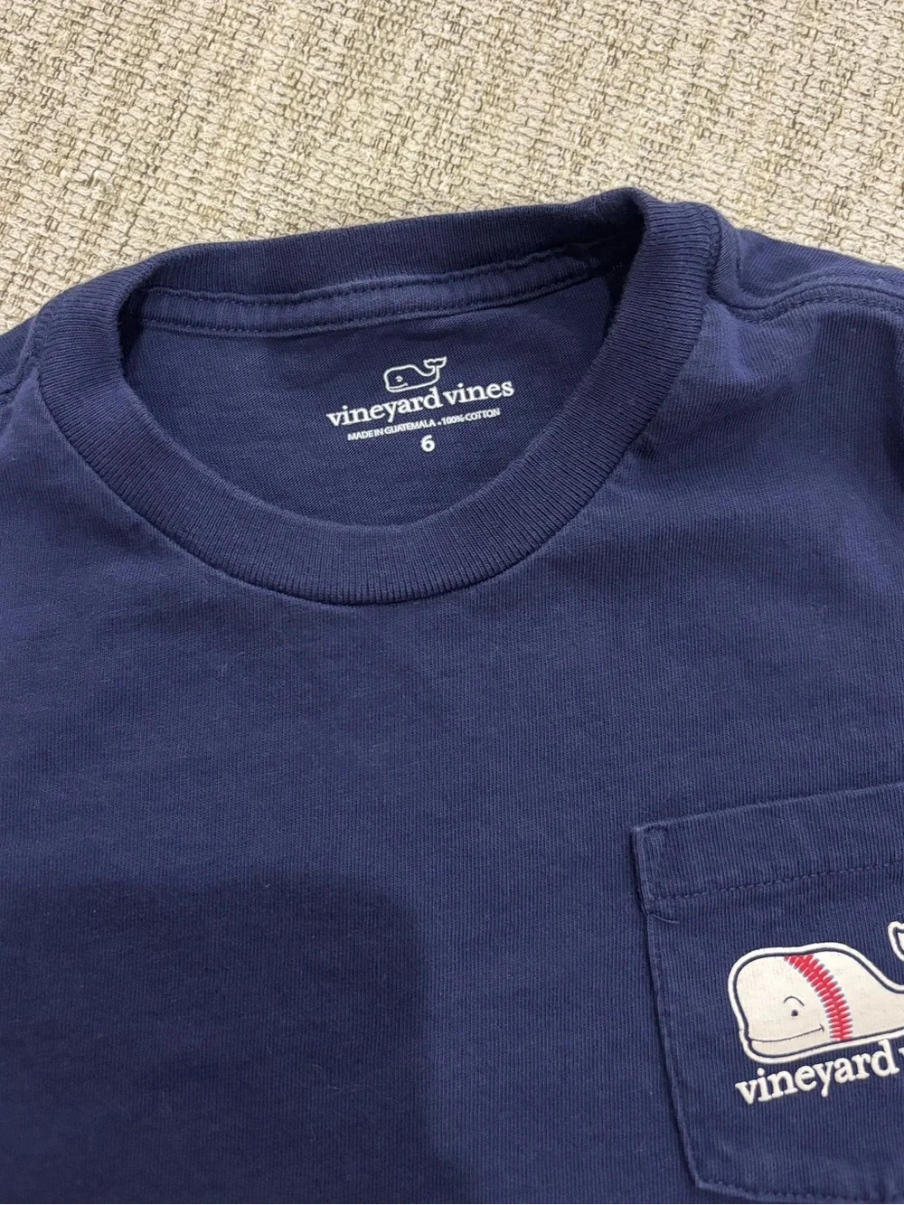 Vineyard Vines Navy Whale Baseball Logo Tee